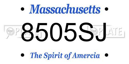 8505SJ Massachusetts License Plate