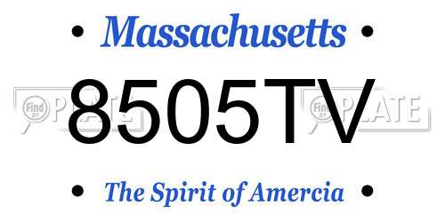 8505TV Massachusetts License Plate