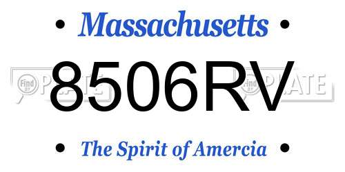 8506RV Massachusetts License Plate
