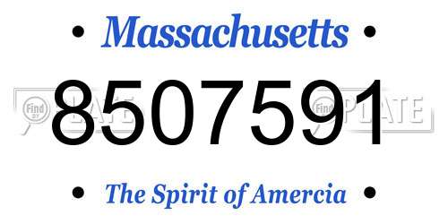 8507591 Massachusetts License Plate