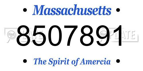 8507891 Massachusetts License Plate