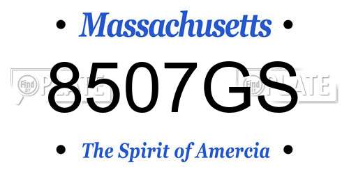 8507GS Massachusetts License Plate