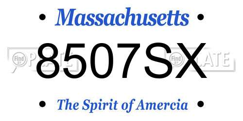 8507SX Massachusetts License Plate