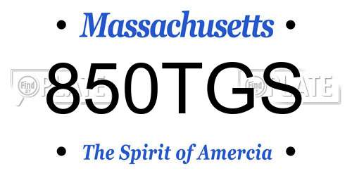 850TGS Massachusetts License Plate