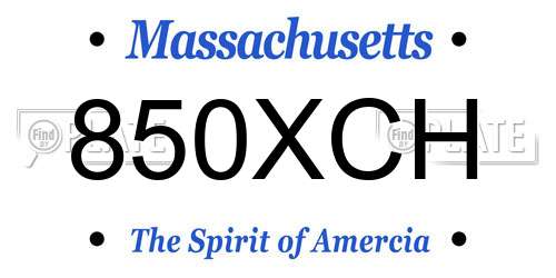 850XCH Massachusetts License Plate