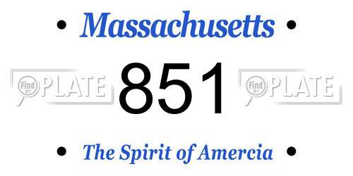 851 Massachusetts License Plate