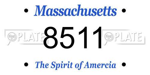 8511 Massachusetts License Plate