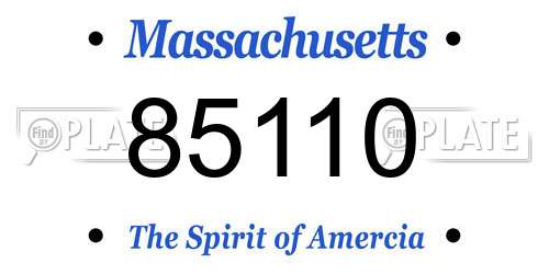 85110 Massachusetts License Plate