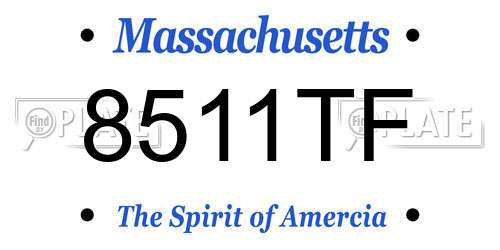 8511TF Massachusetts License Plate