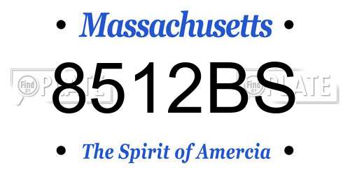 8512BS Massachusetts License Plate