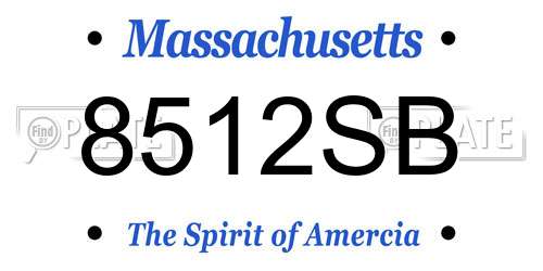 8512SB Massachusetts License Plate