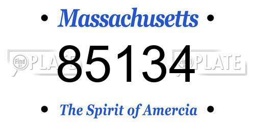 85134 Massachusetts License Plate
