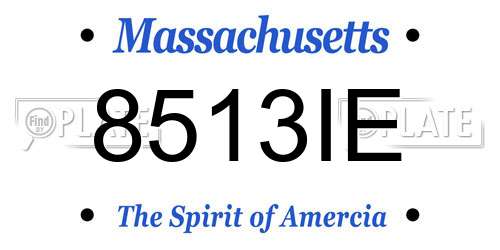 8513IE Massachusetts License Plate