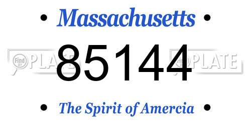 85144 Massachusetts License Plate