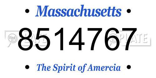 8514767 Massachusetts License Plate