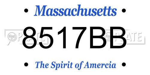 8517BB Massachusetts License Plate