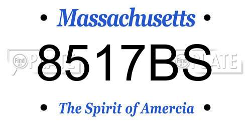 8517BS Massachusetts License Plate