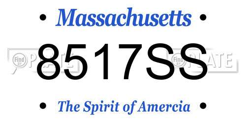 8517SS Massachusetts License Plate