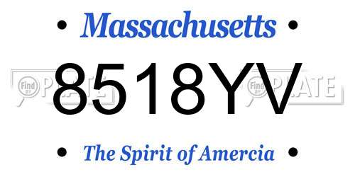 8518YV Massachusetts License Plate