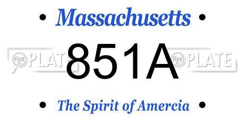 851A Massachusetts License Plate