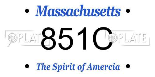 851C Massachusetts License Plate