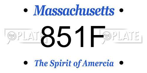 851F Massachusetts License Plate