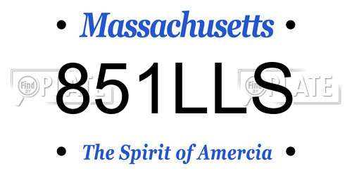 851LLS Massachusetts License Plate
