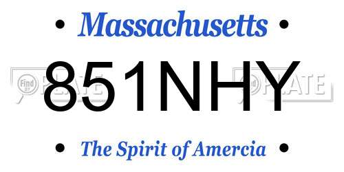 851NHY Massachusetts License Plate