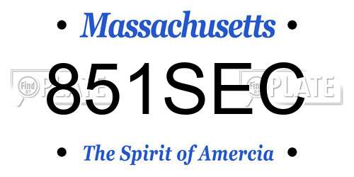 851SEC Massachusetts License Plate