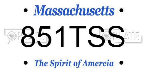 851TSS Massachusetts License Plate