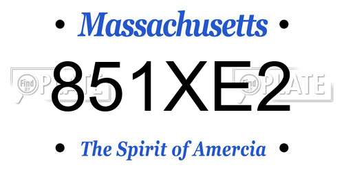 851XE2 Massachusetts License Plate