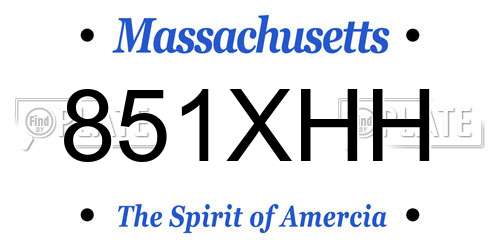 851XHH Massachusetts License Plate