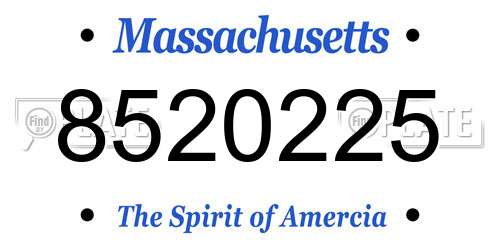 8520225 Massachusetts License Plate