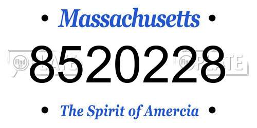 8520228 Massachusetts License Plate