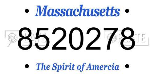 8520278 Massachusetts License Plate