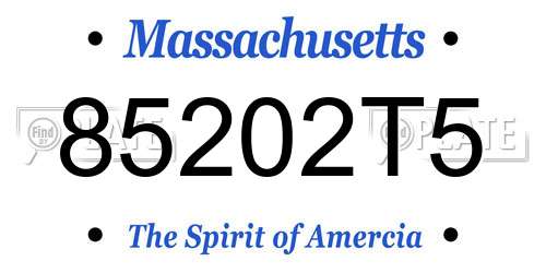 85202T5 Massachusetts License Plate