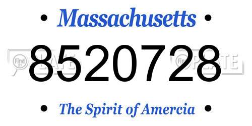 8520728 Massachusetts License Plate