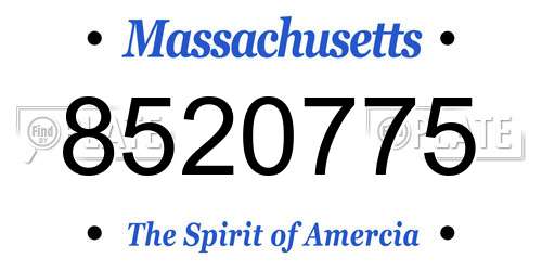 8520775 Massachusetts License Plate