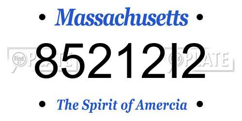 85212I2 Massachusetts License Plate