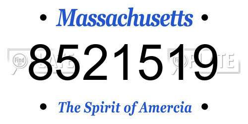 8521519 Massachusetts License Plate