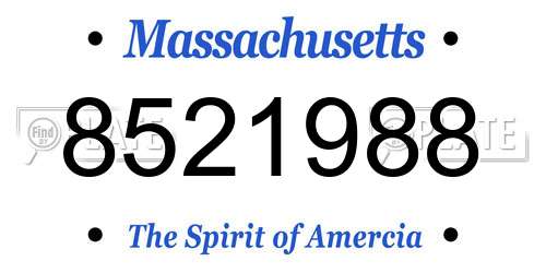 8521988 Massachusetts License Plate