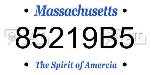 85219B5 Massachusetts License Plate