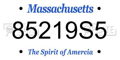 85219S5 Massachusetts License Plate