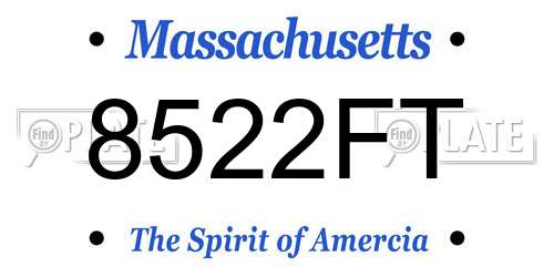 8522FT Massachusetts License Plate