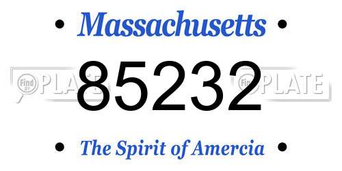 85232 Massachusetts License Plate