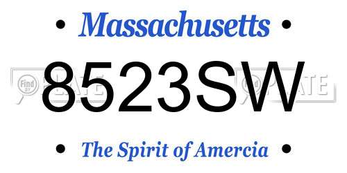 8523SW Massachusetts License Plate