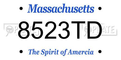 8523TD Massachusetts License Plate