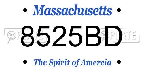 8525BD Massachusetts License Plate