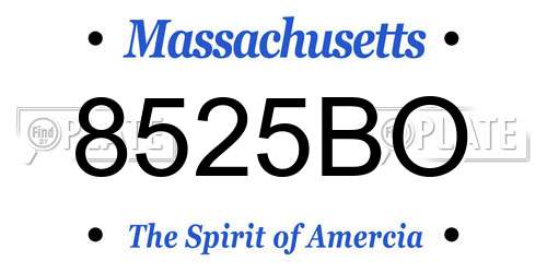 8525BO Massachusetts License Plate