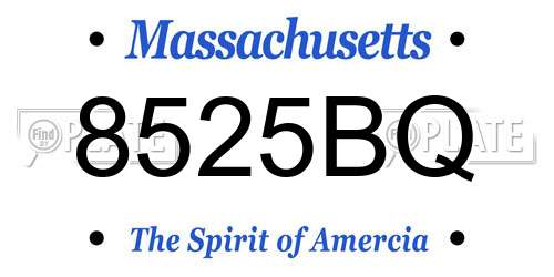 8525BQ Massachusetts License Plate